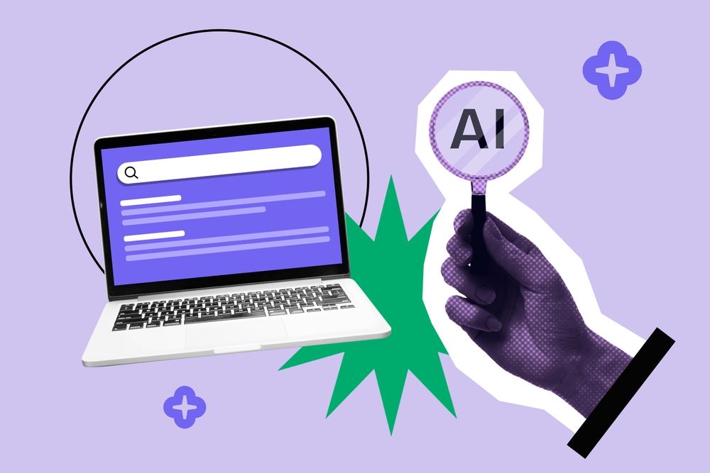 AI powered search engine interface concept