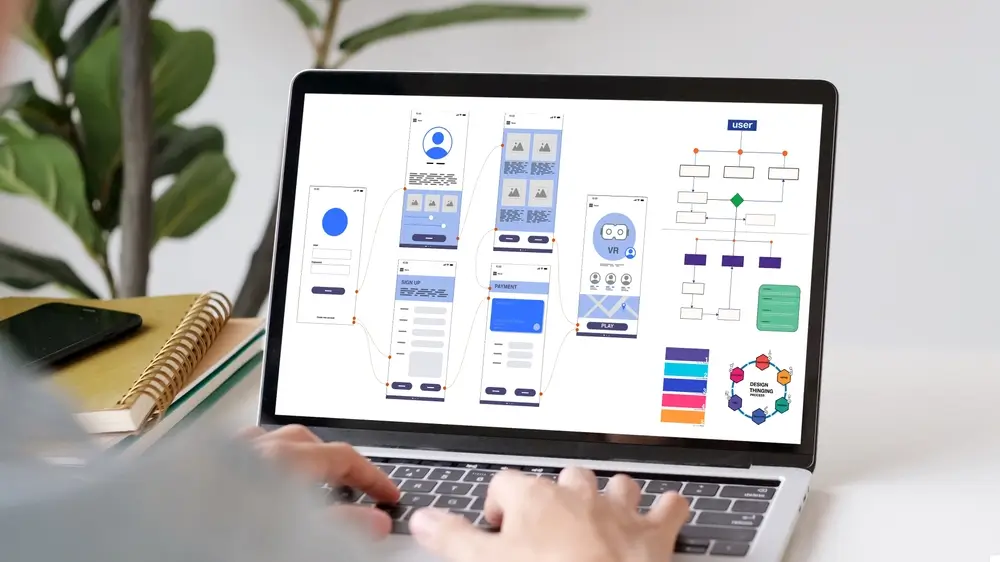 Website designer Creative planning mobile web app